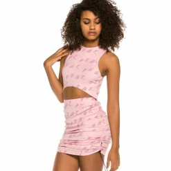 Grimey Top Chica Urmah Dojo All Over Print Ss20 Pink Flash Sale