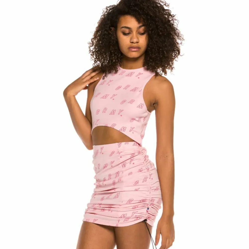 Grimey Top Chica Urmah Dojo All Over Print Ss20 Pink Flash Sale