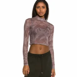 Grimey Top Chica Yoga Fire Mesh Long Sleeve Fw20 Violet Cheap