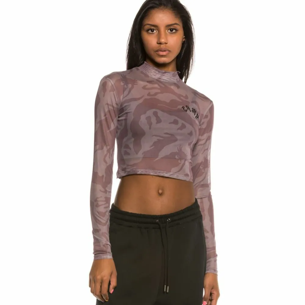 Grimey Top Chica Yoga Fire Mesh Long Sleeve Fw20 Violet Cheap