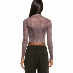 Grimey Top Chica Yoga Fire Mesh Long Sleeve Fw20 Violet Cheap
