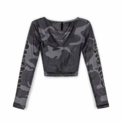 Grimey Top Tusker Temple Micro Mesh Girl Crop - Black | Fw23 Best