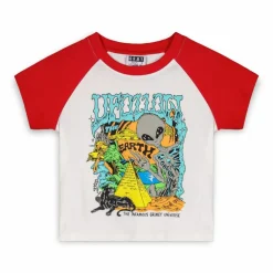 Grimey Top Ufollow Girl Raglan Fitted - Red | Spring 23 Online