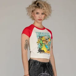 Grimey Top Ufollow Girl Raglan Fitted - Red | Spring 23 Online