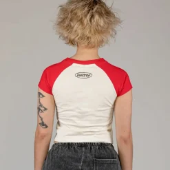 Grimey Top Ufollow Girl Raglan Fitted - Red | Spring 23 Online