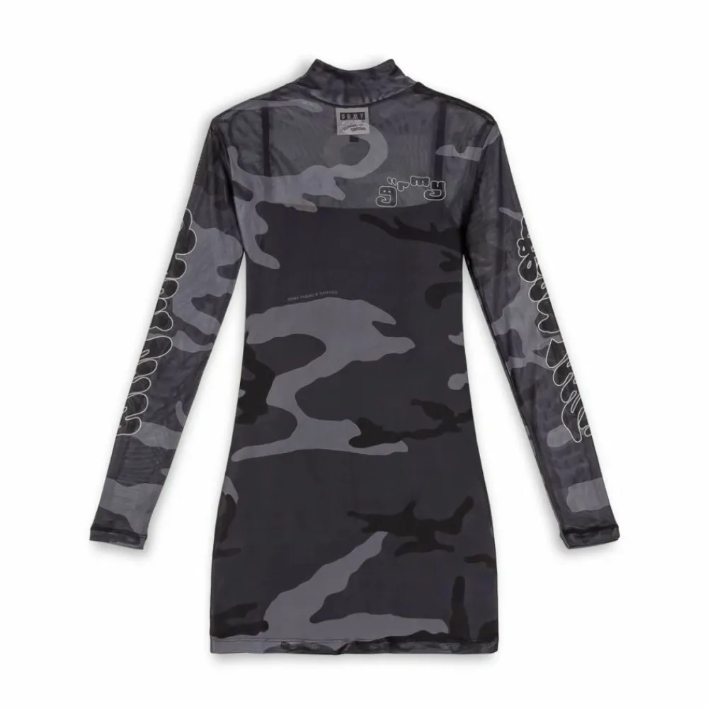 Grimey Vestido Tusker Temple Micro Mesh Girl Long Sleeve - Black | Fw23 Best